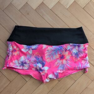 Pink Victoria Secret Floral Pink and Black Swim Shorts Size S